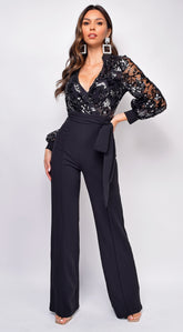 Eve Black Sequin Jumpsuit